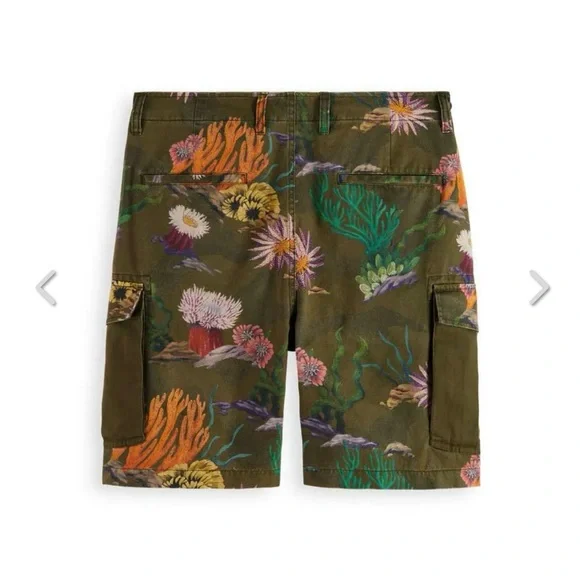 Scotch & Soda Cargo Shorts Green and Orange Tropical